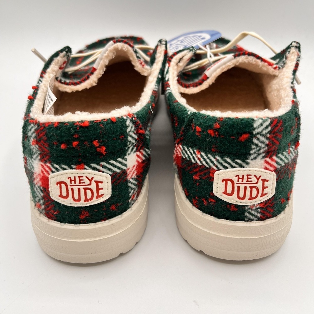 Hey Dude Wendy Womens Size 8‎ Christmas Confetti Plaid Fur Lined Cozy Shoes NEW - Picture 6 of 11